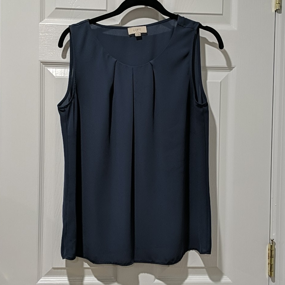 LOFT Outlet Pleat Neck Shell